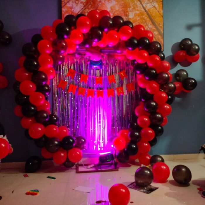 Red Black Birthday Balloon Ring Decoration