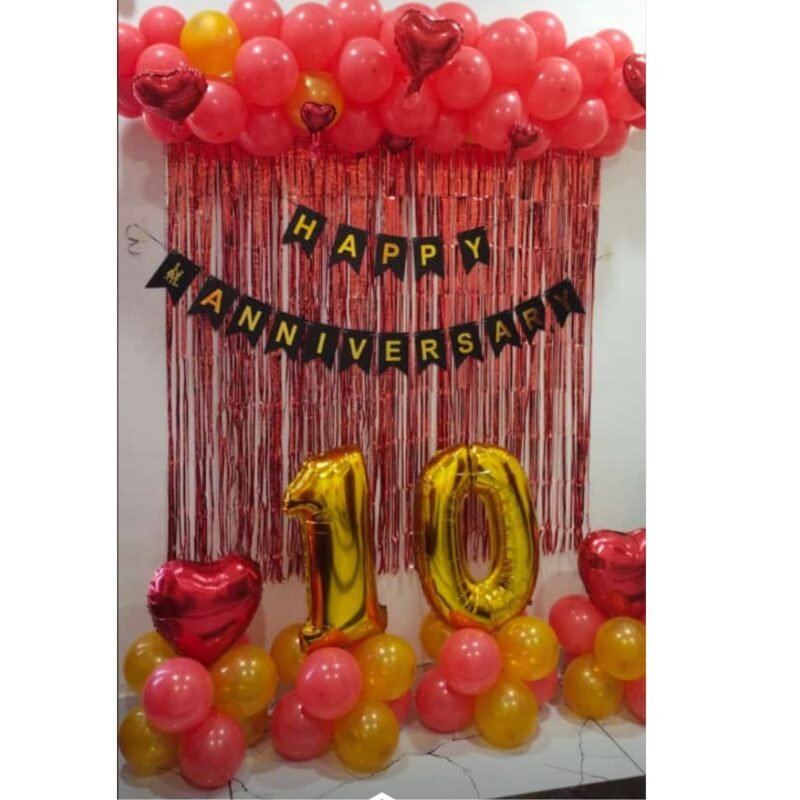 Wedding Anniversary Red Yellow Balloon Decoration