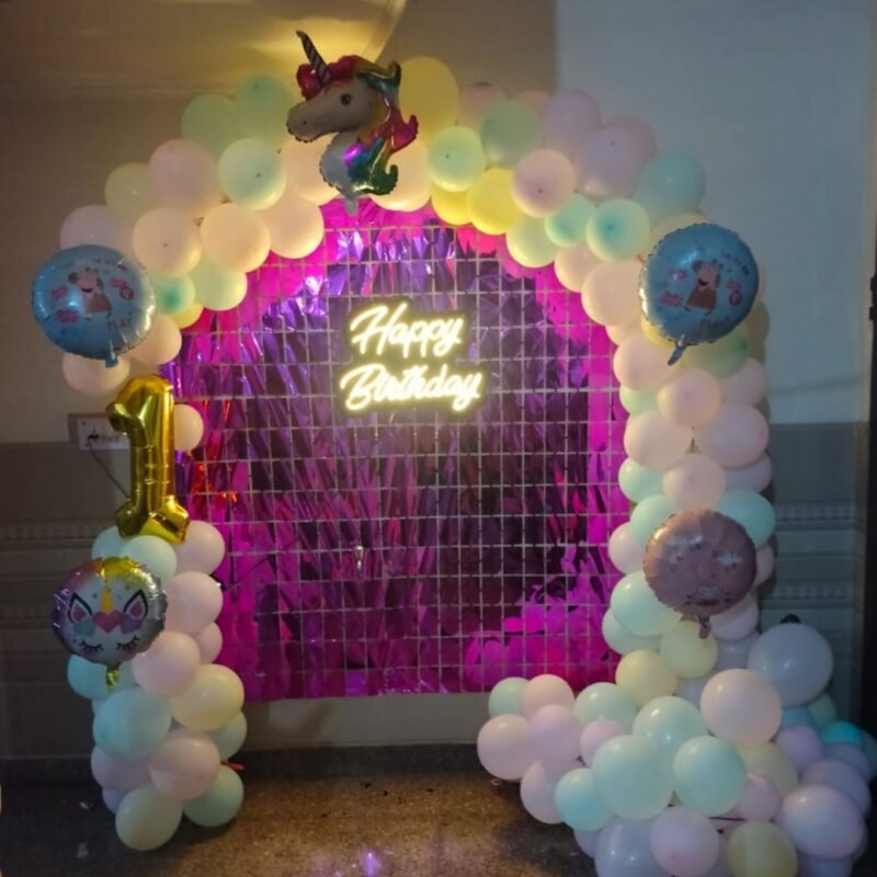 Pastel Color Birthday Balloon Decoration