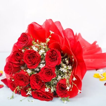 12 Red Rose Romance Bouquet