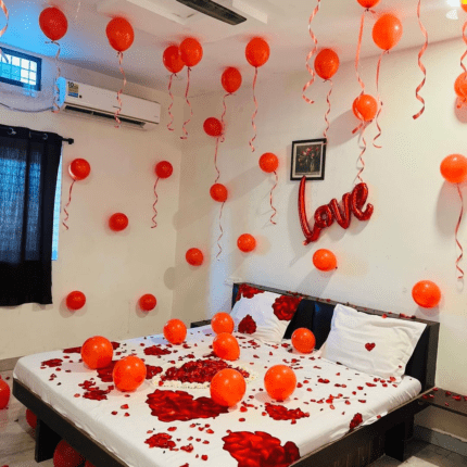 red balloons and love decoration