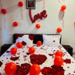 red balloons and love decoration room