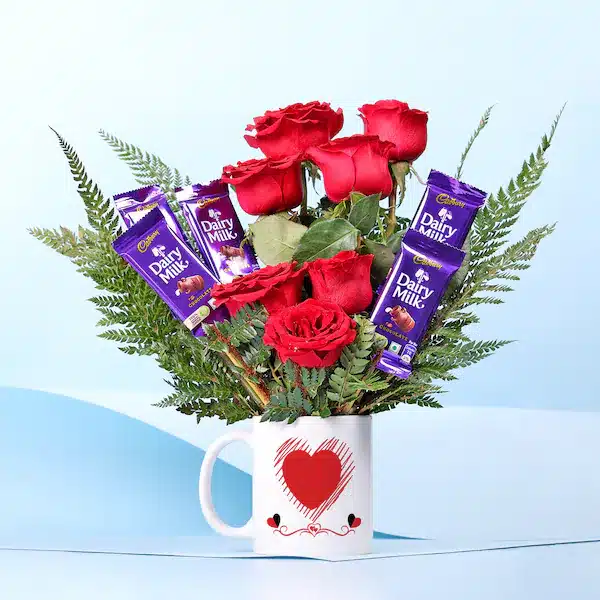 Love Roses And Chocolatey Bouquet