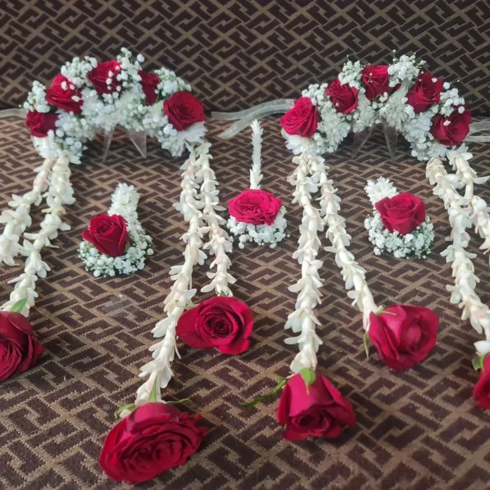 wedding Flower Jewellery with rose and white flower