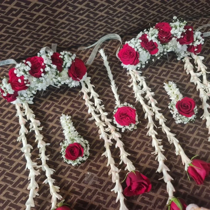 wedding Flower Jewellery with rose and white flower