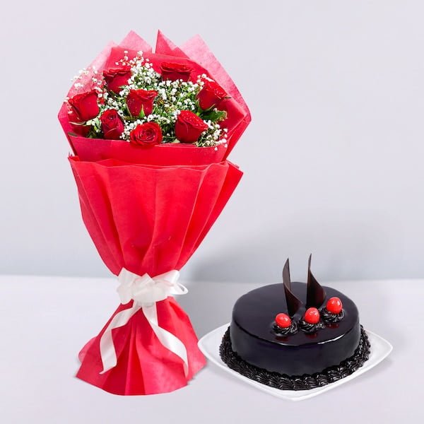 Red Roses and Chocolate Cake