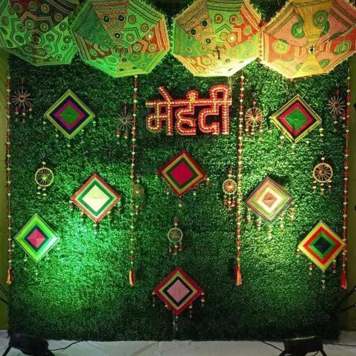 Simple Mehendi Decoration at Home