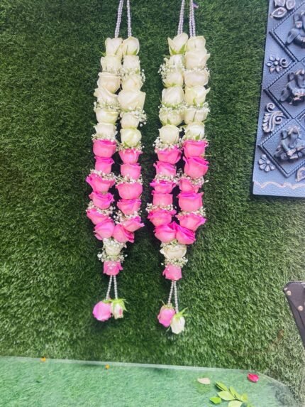 White Rose Pink Rose Varmala