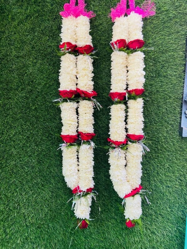 White And Red Rose Varmala