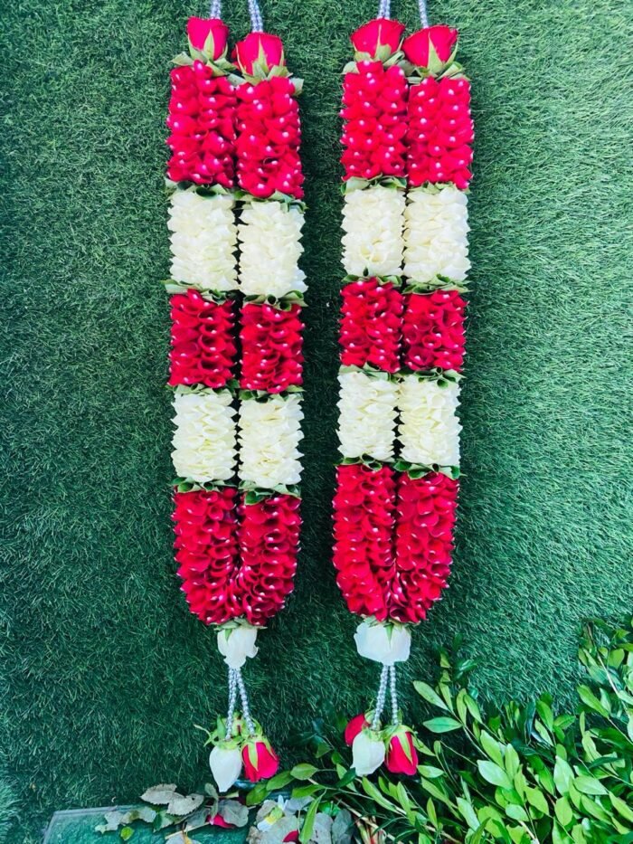 White Red Rose Petals Varmala