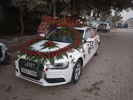 Red Roses Car Decoration For Wedding