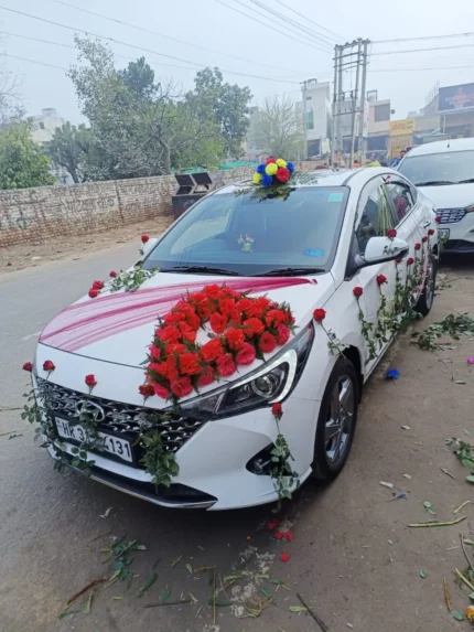 Red Heart Wedding Car Decoration