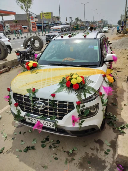 Rose And Chunni Car Decoration