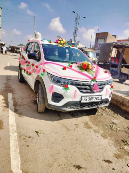 Simple Marriage Wedding Car Decoration