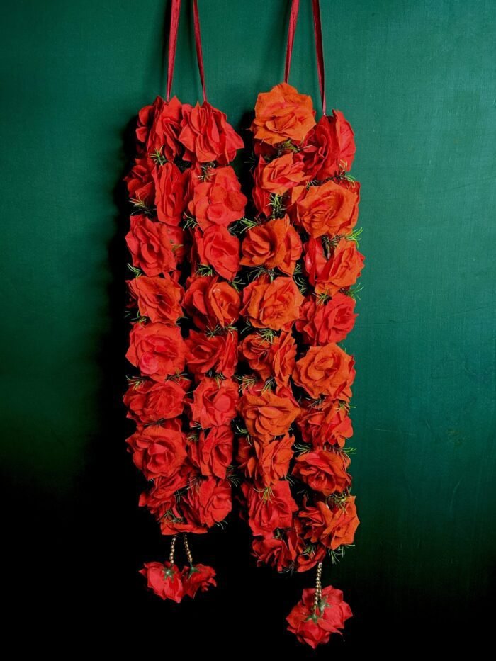 Red Rose Artificial Flowers Varmala Garlands