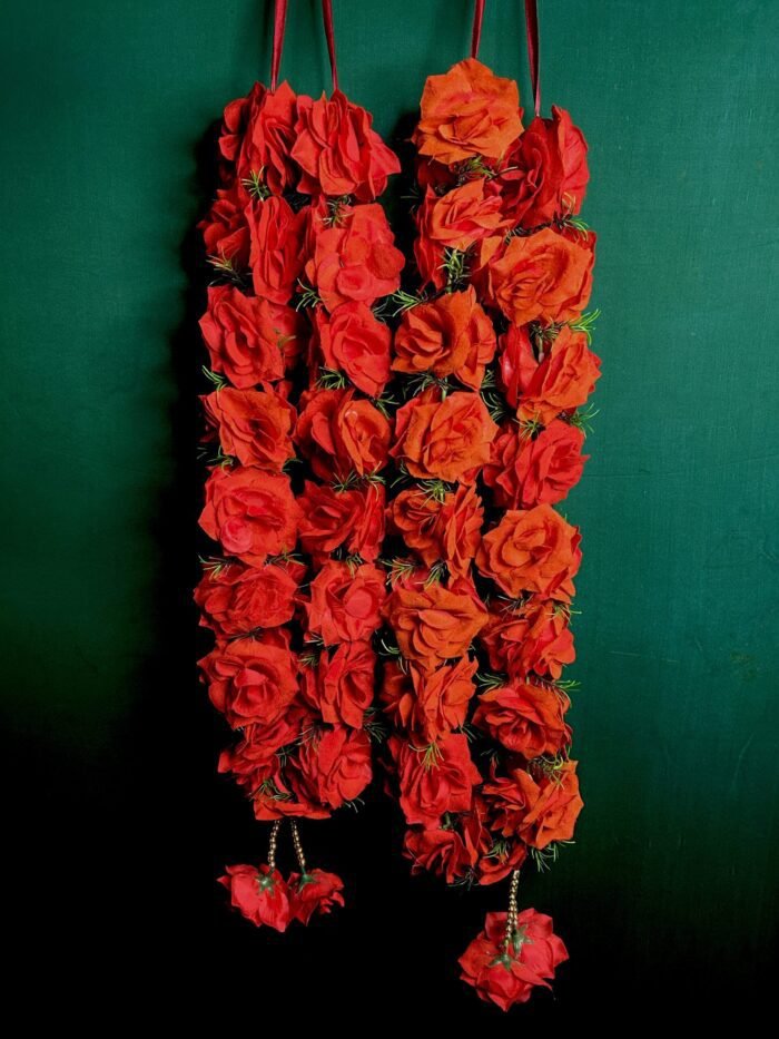 Red Rose Artificial Flowers Varmala Garlands