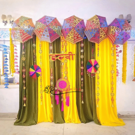 Colorful Haldi Backdrop