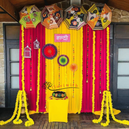 Backdrop Haldi Cloth Decoration